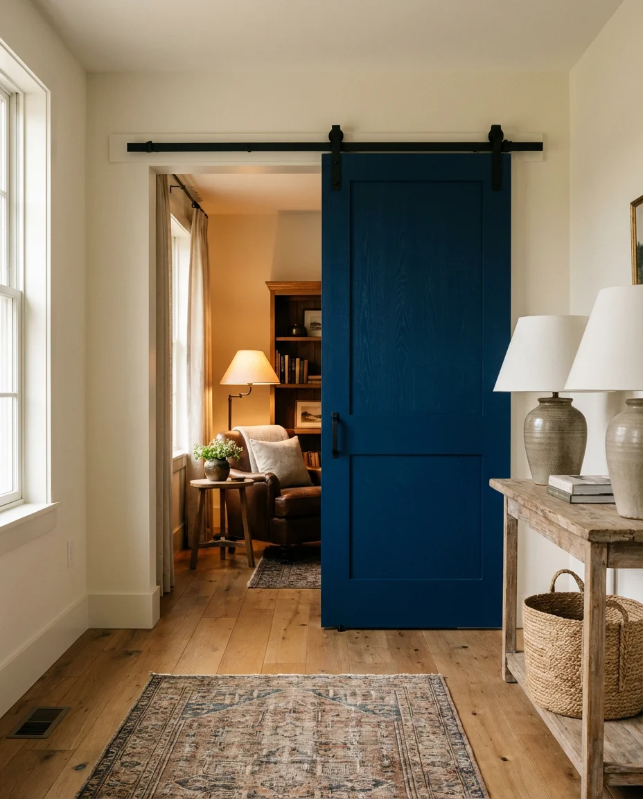 Painted Barn Door in a Bold Color 2