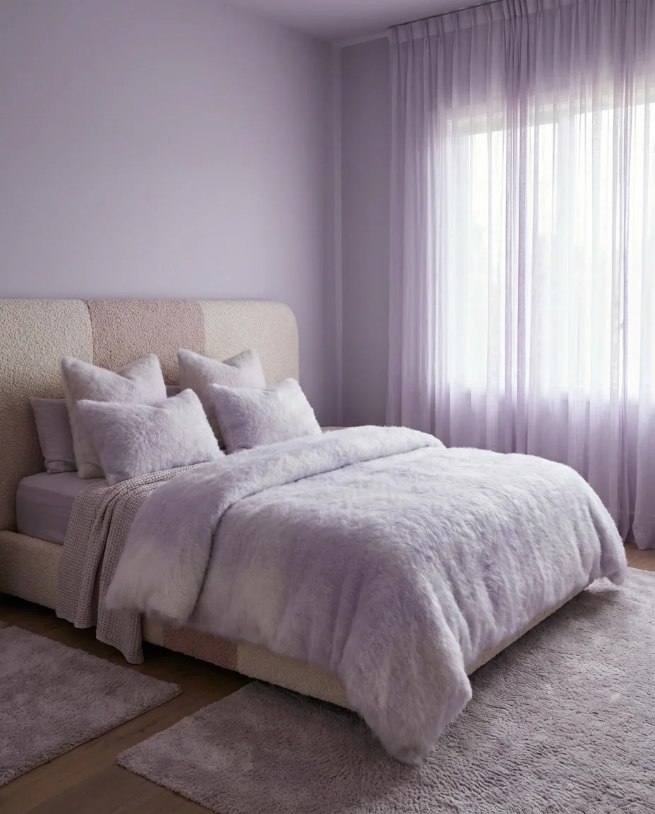 Pastel Purple Bedroom with Dreamy Soft Furnishings 1