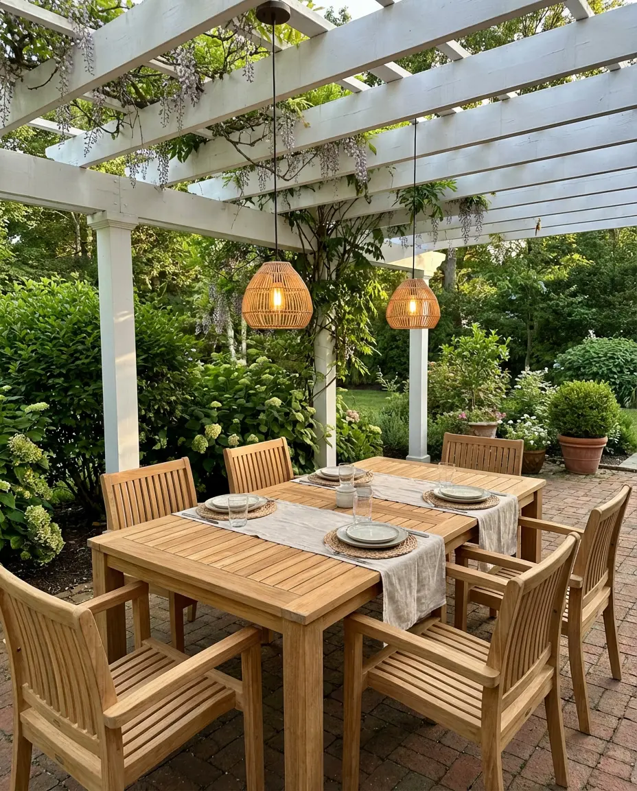 Pergola Patio With Outdoor Dining Table 1