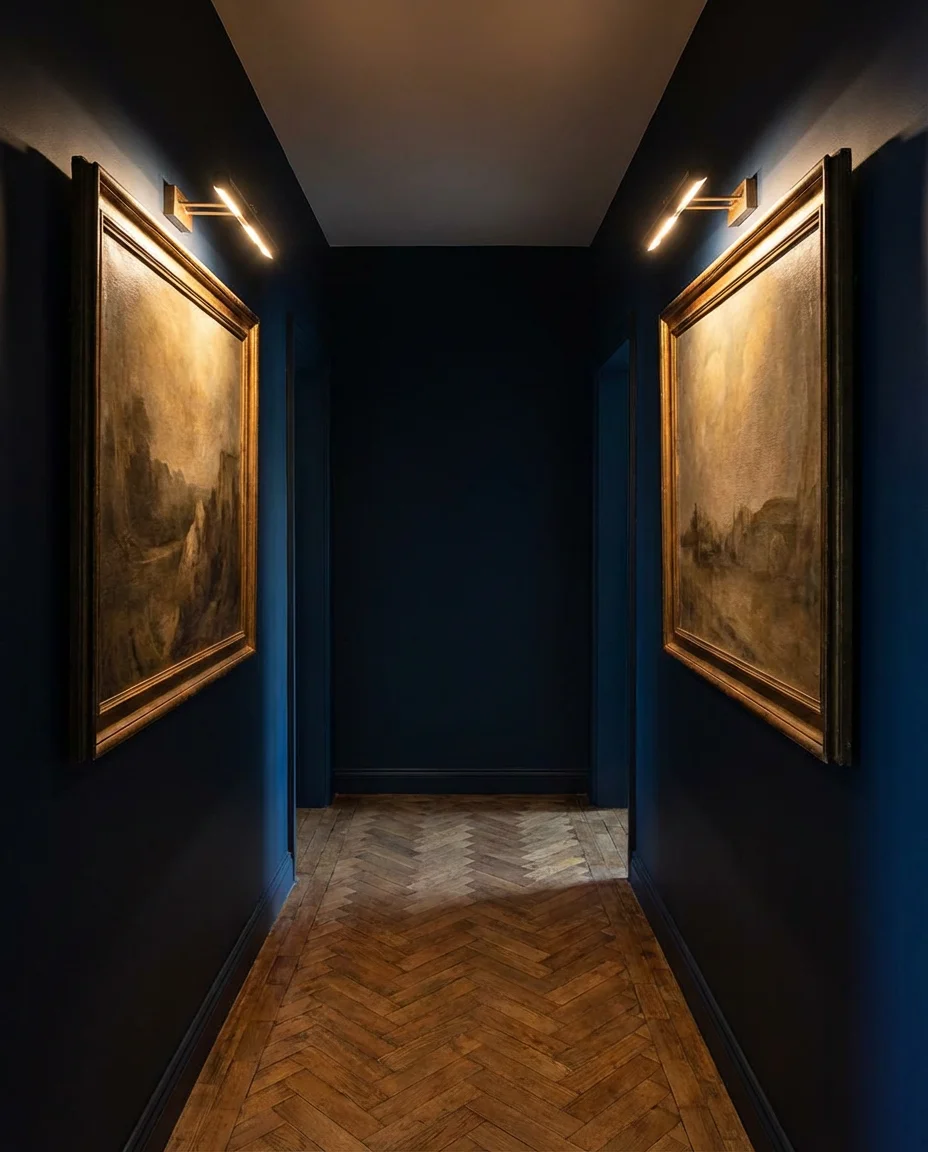 Picture Lights to Brighten Dark Hallway Art 1