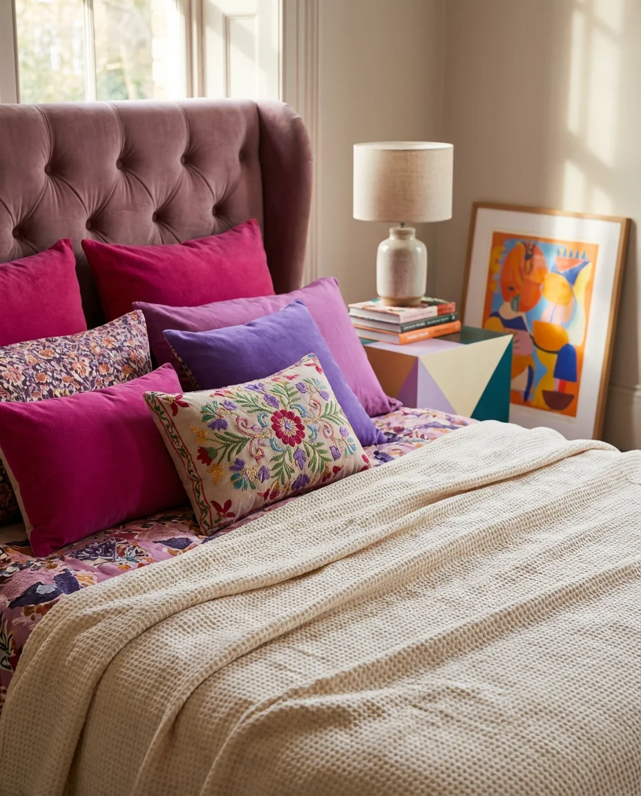 Pink and Purple Maximalist Bedroom 2