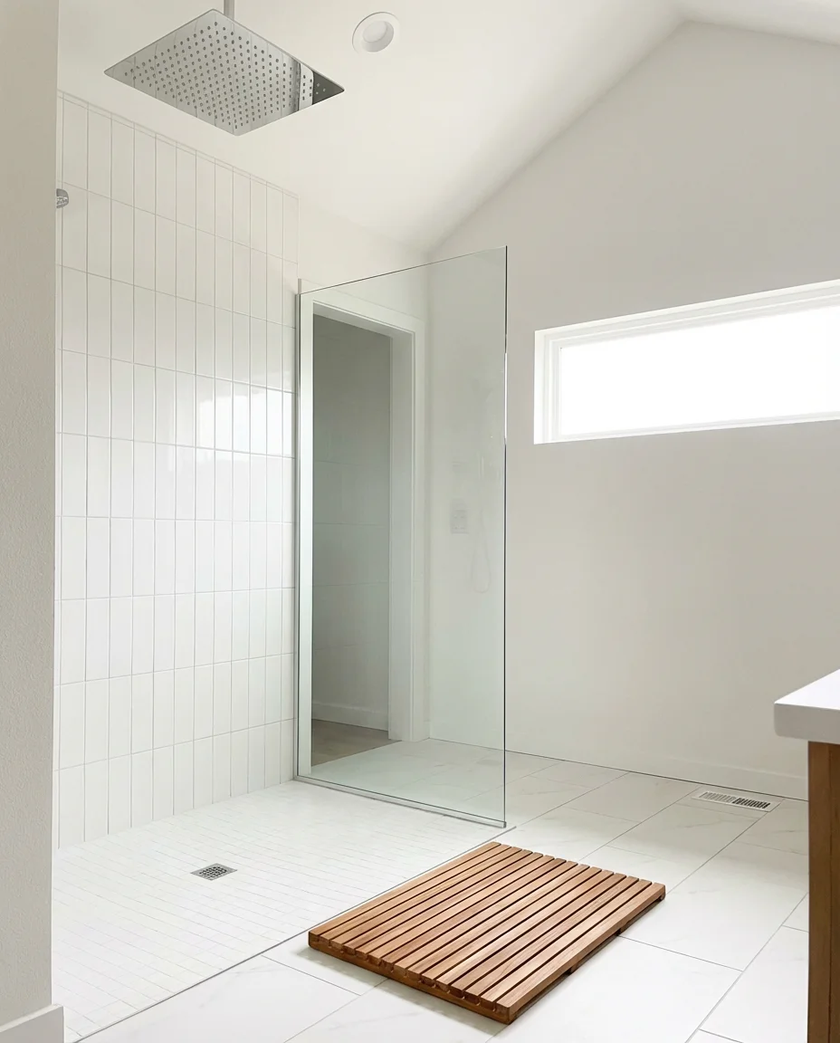 Rainfall Shower With Vertical Subway Tile Stack 1