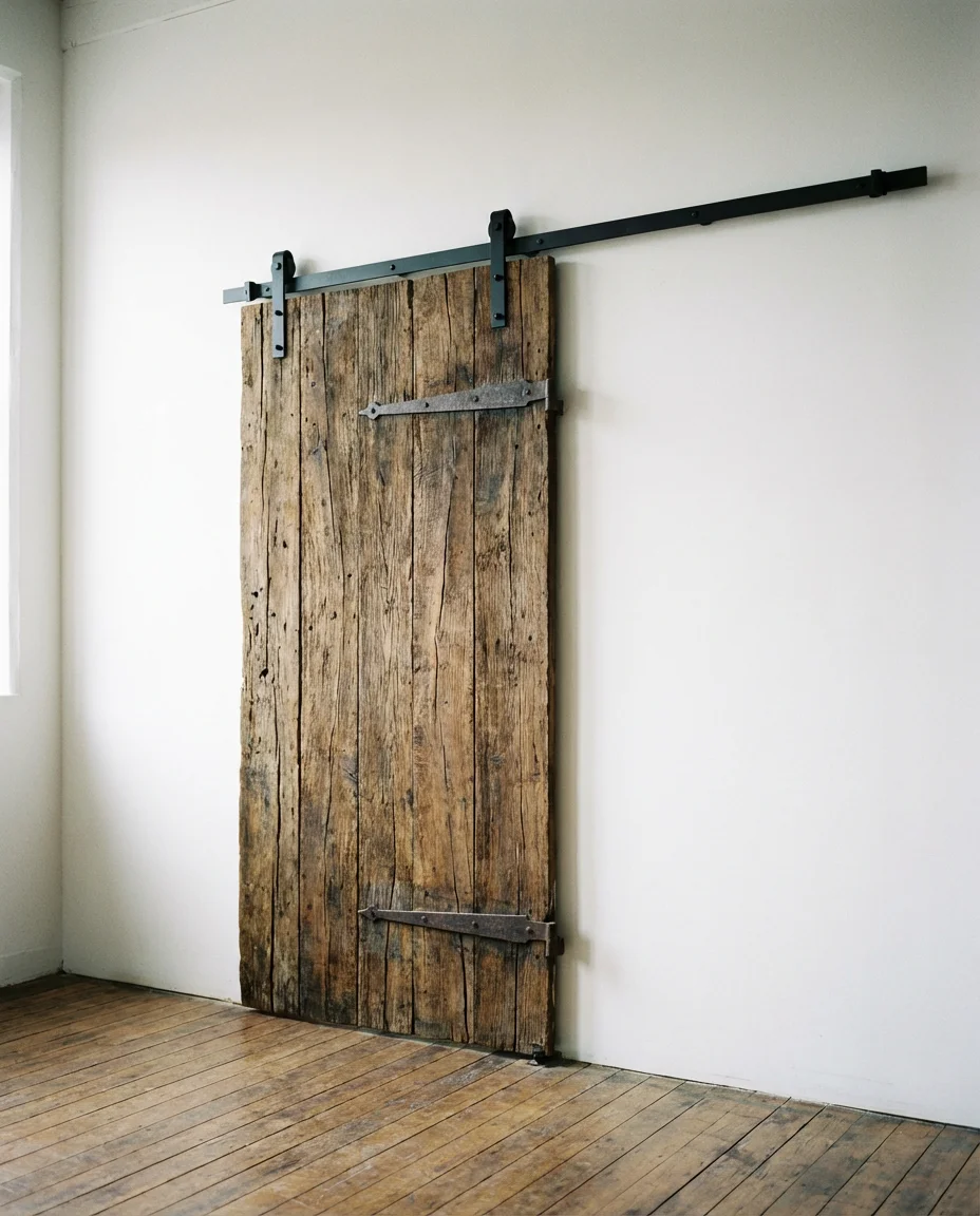 Reclaimed Wood Barn Door With Original Hardware 1