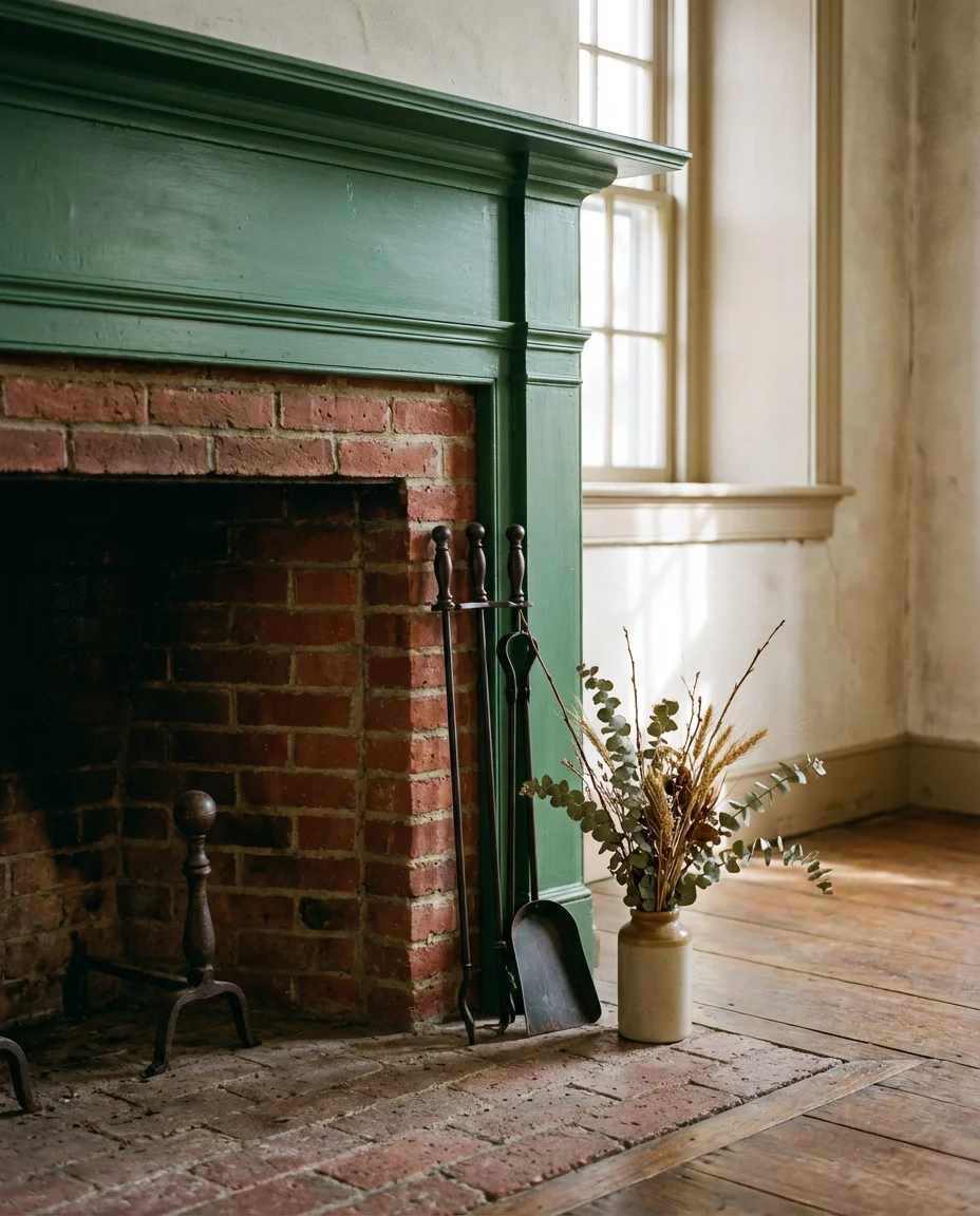 Red Brick Fireplace Refresh 2