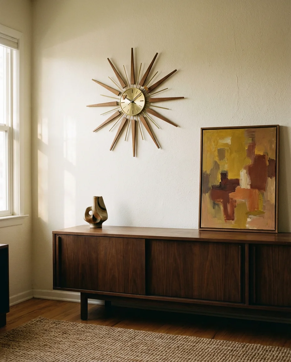 Retro Sunburst and Geometric Wall Art 2
