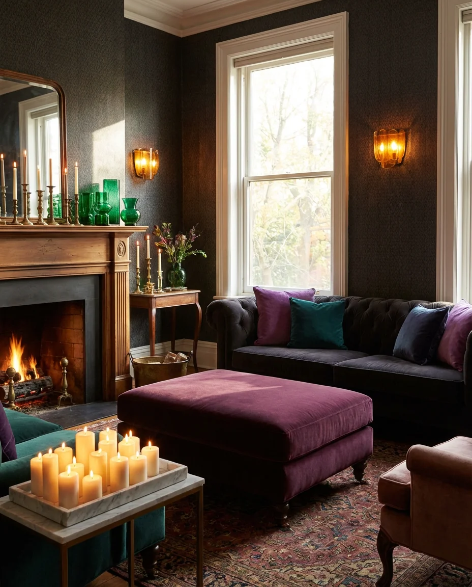 Romantic Candlelit Layers With Jewel-Toned-Decor 1