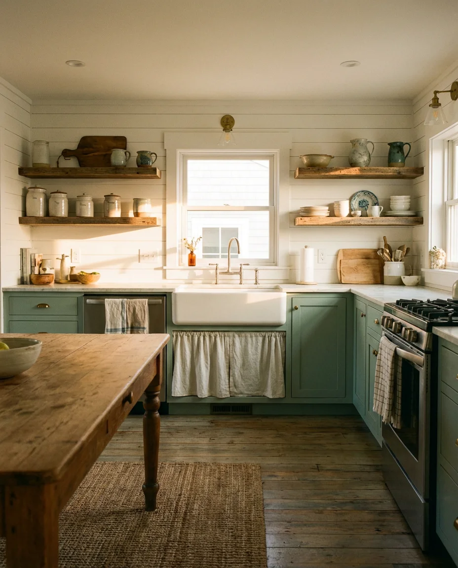 Rustic Beachy Farmhouse Kitchen 1