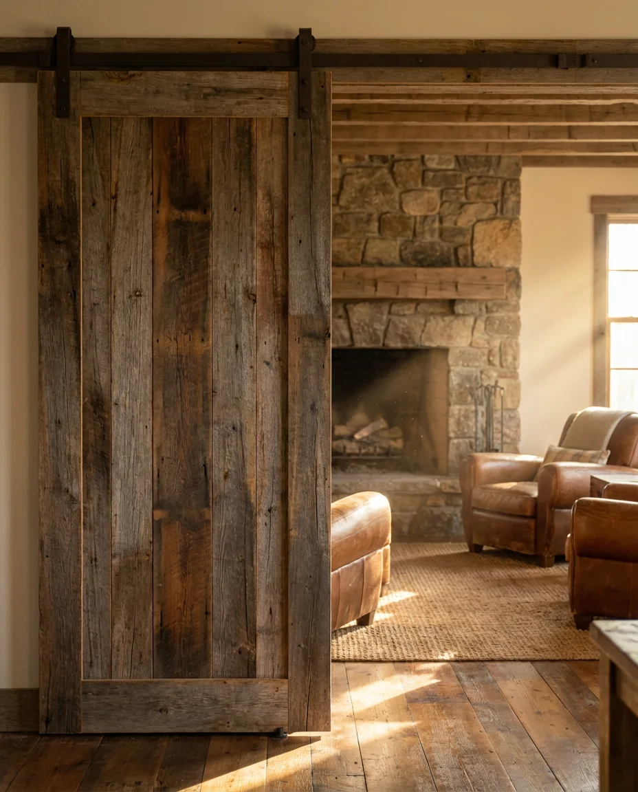 Rustic Sliding Barn Door for Living Rooms 2
