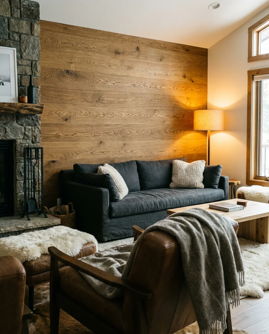 Rustic Wood Panel Accent Wall 1