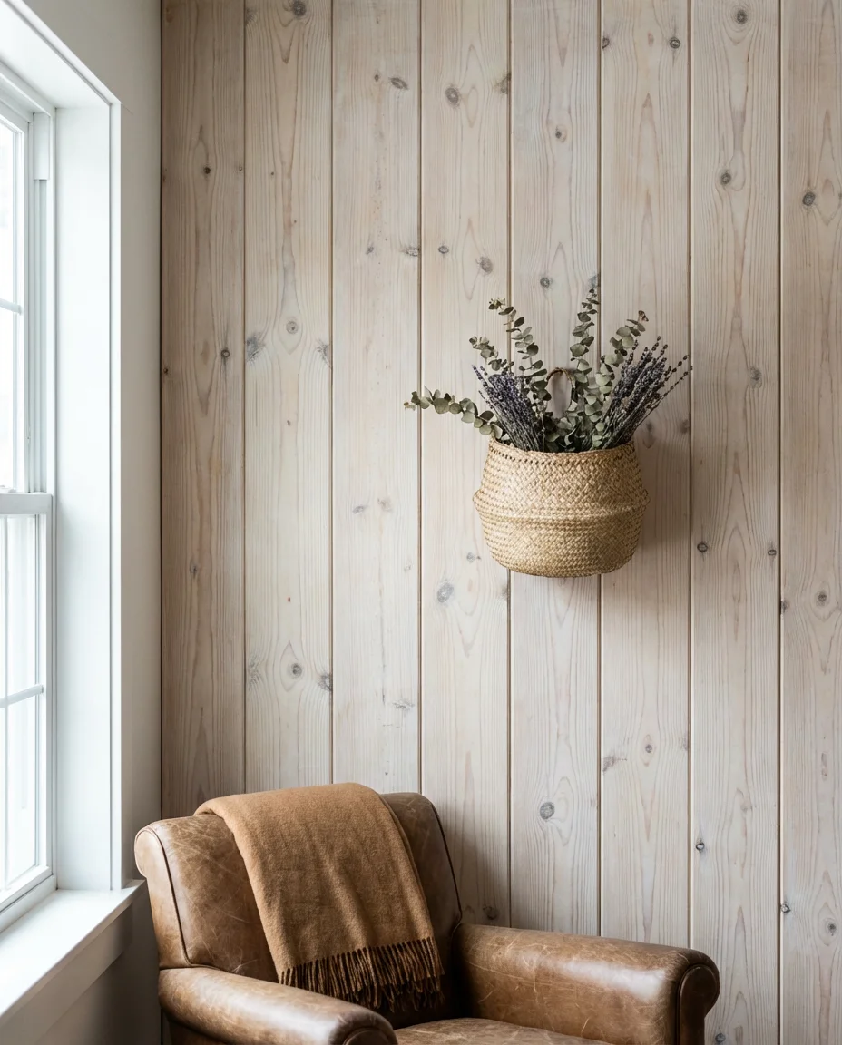 Rustic Wood Panel Accent Wall 2