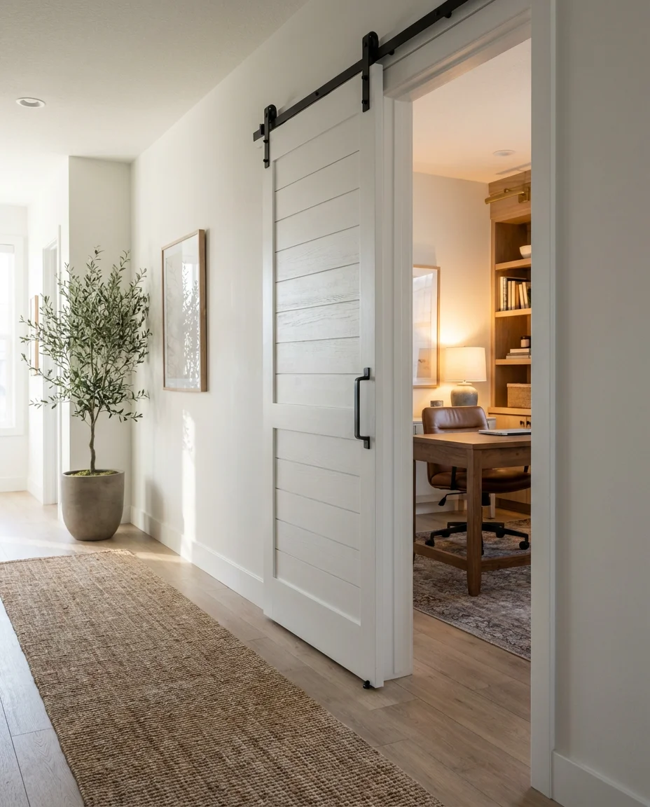 Shiplap Barn Door in a Home Office 1