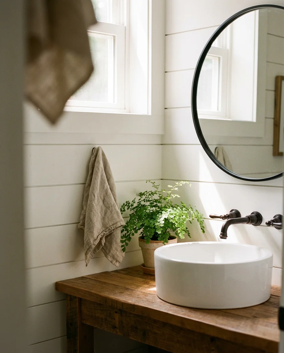 Shiplap Walls With a Warm White Palette 1