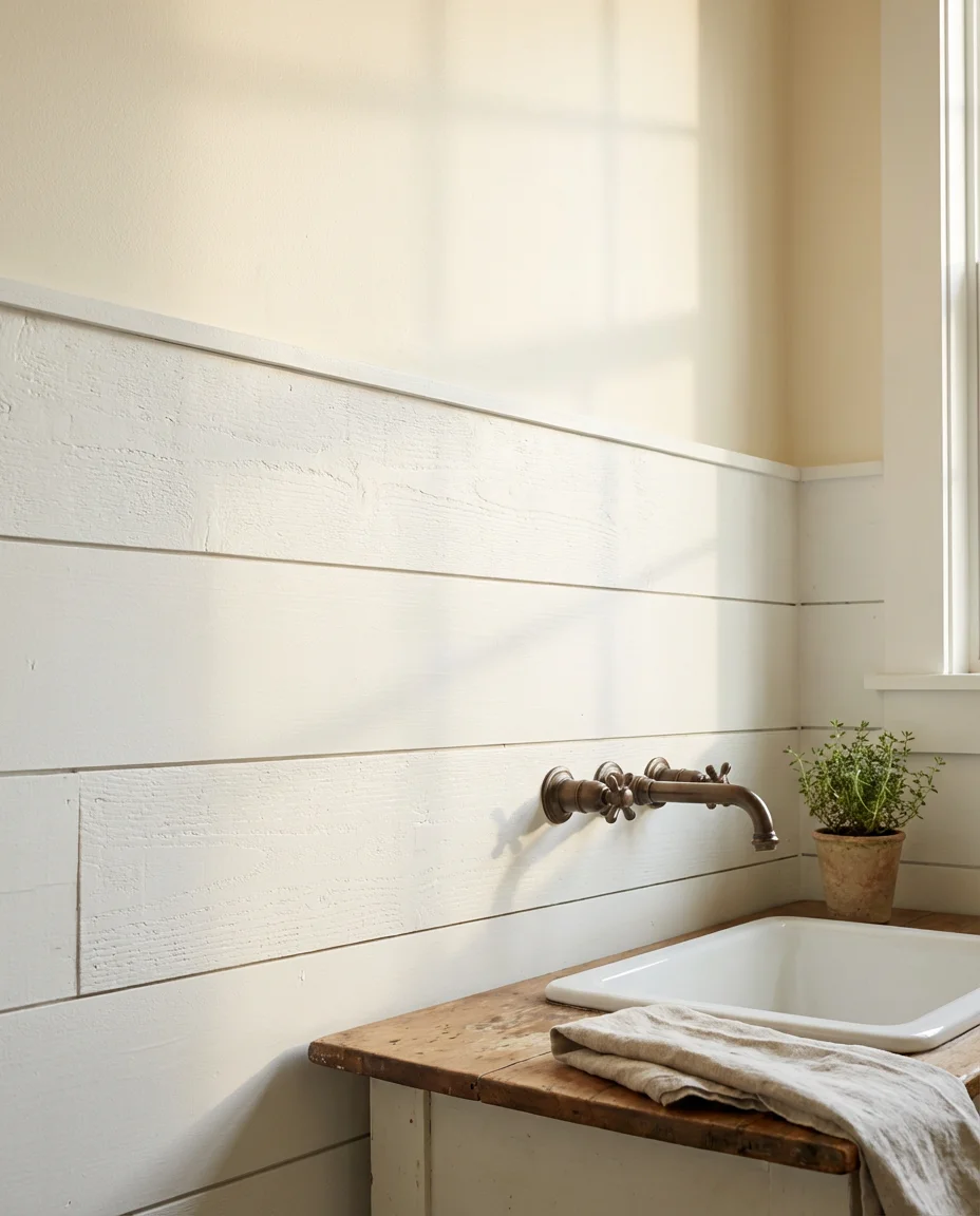 Shiplap Walls With a Warm White Palette 2