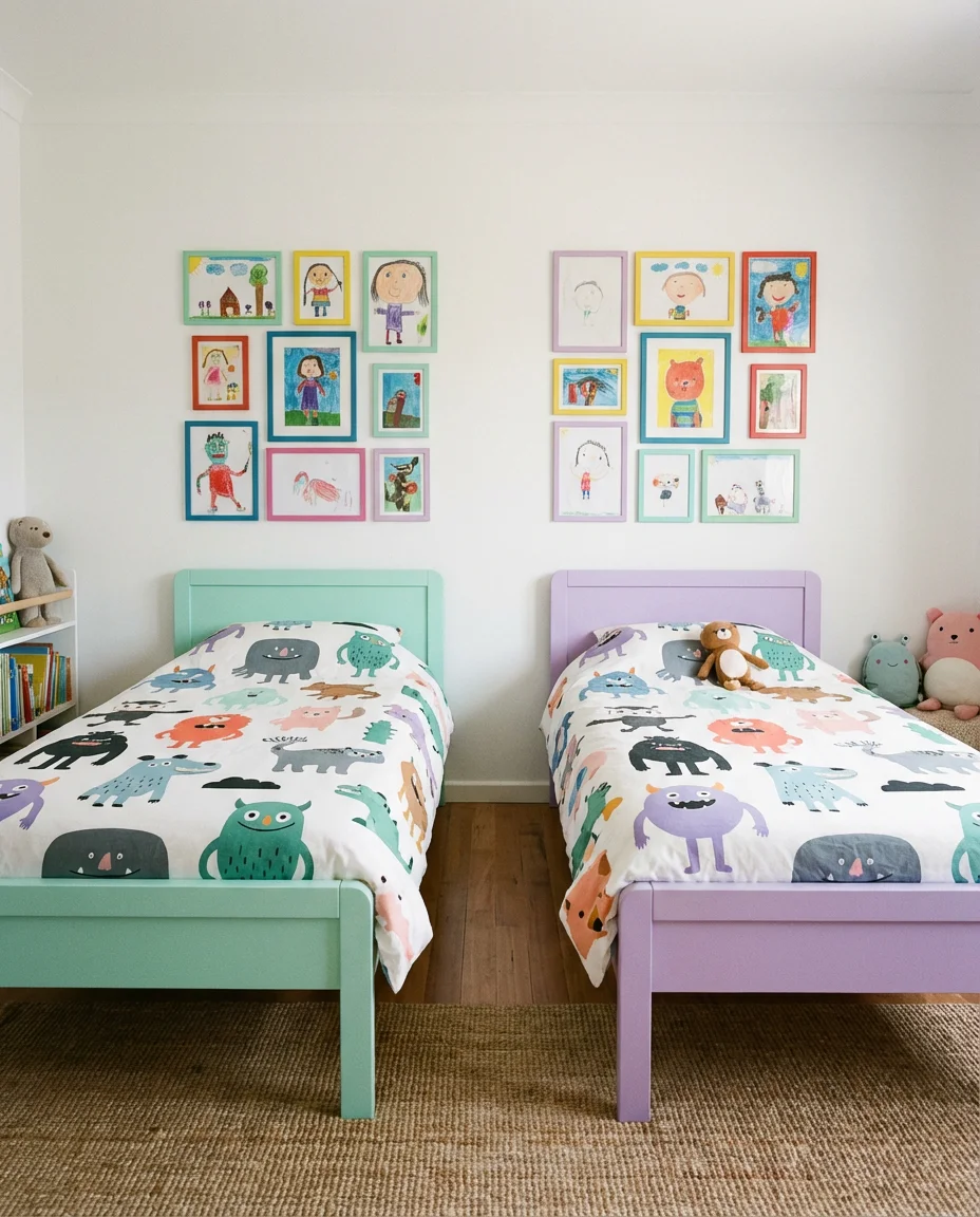 Simple Toca Boca-Inspired Kids' Twin Bedroom 1