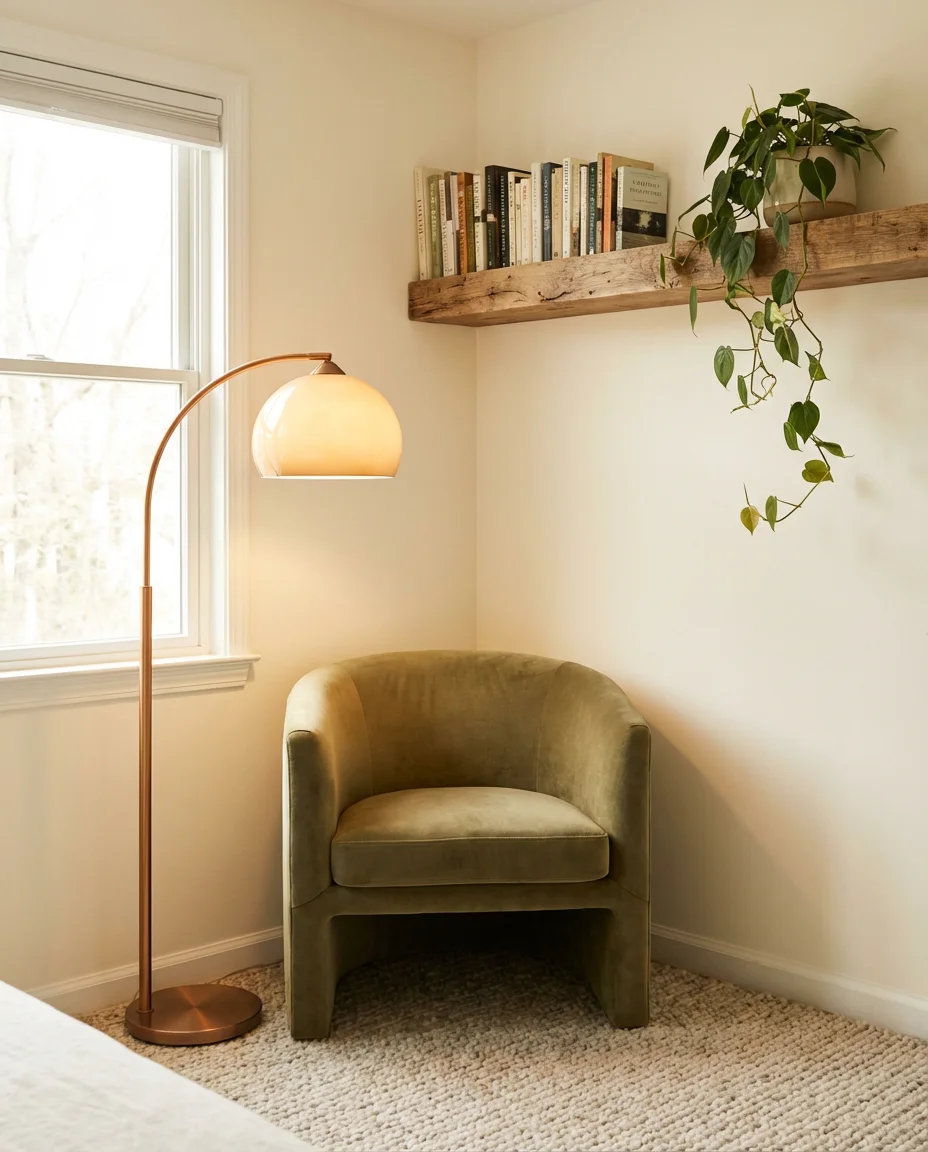Small Bedroom with a Cozy Decor Reading Corner 1
