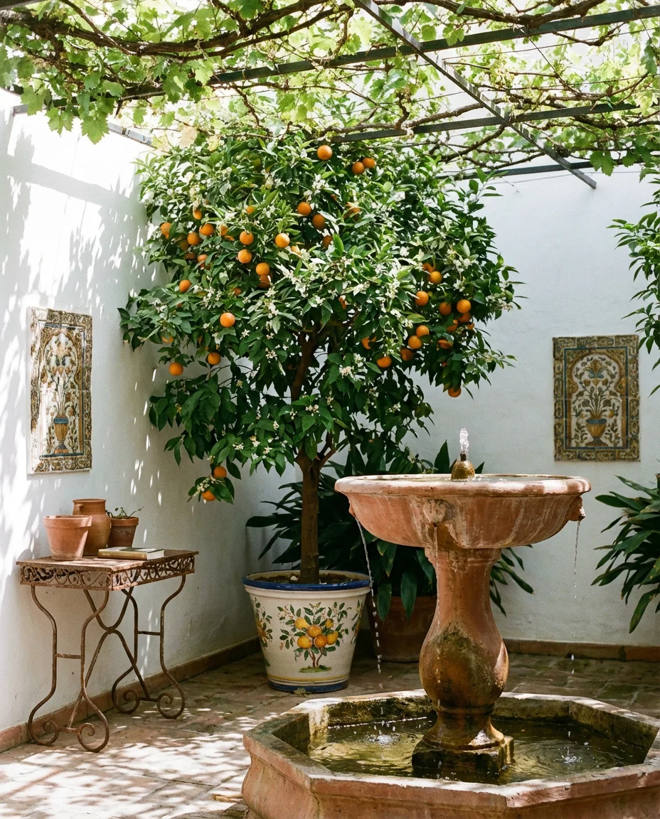Spanish Style Patio With Arched Pergola 2