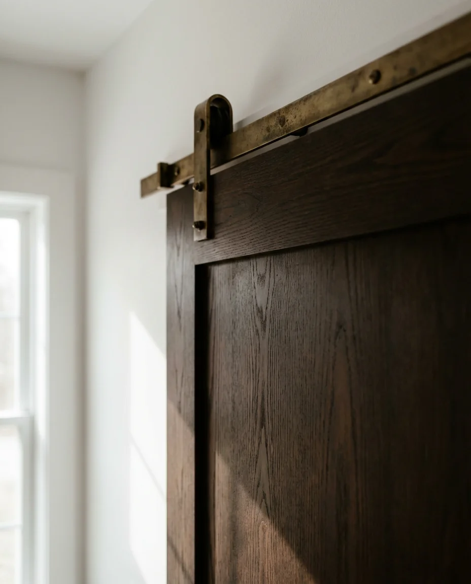 Stained Barn Door in Deep Walnut Tone 2