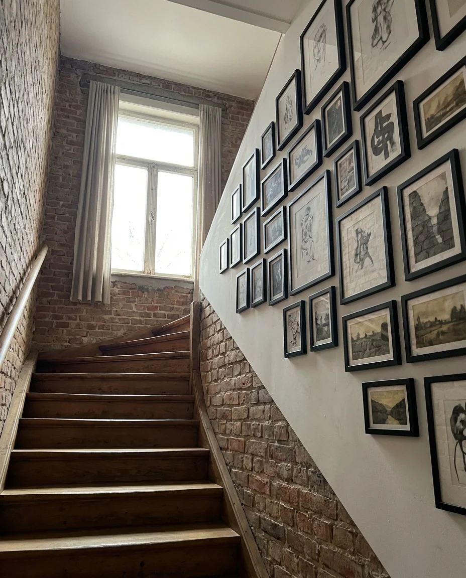 Staircase Gallery Wall with Ascending Frames 2