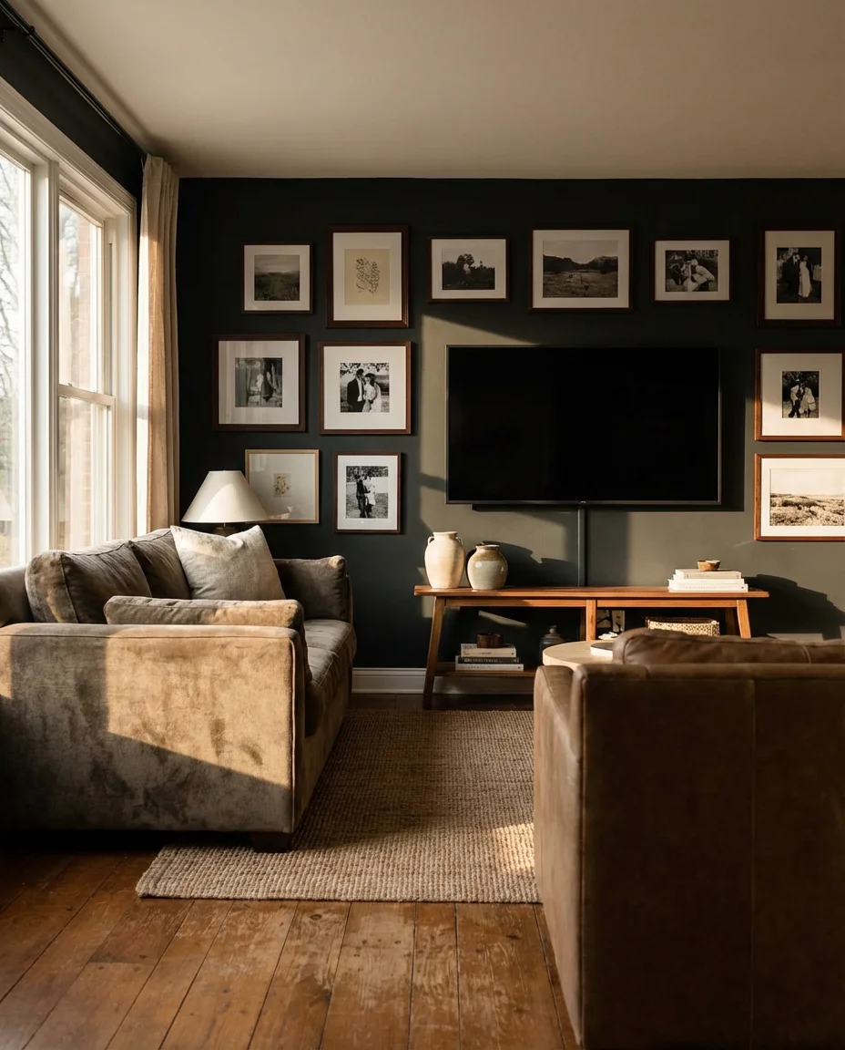 TV Wall Gallery Surrounding a Flat Screen 1