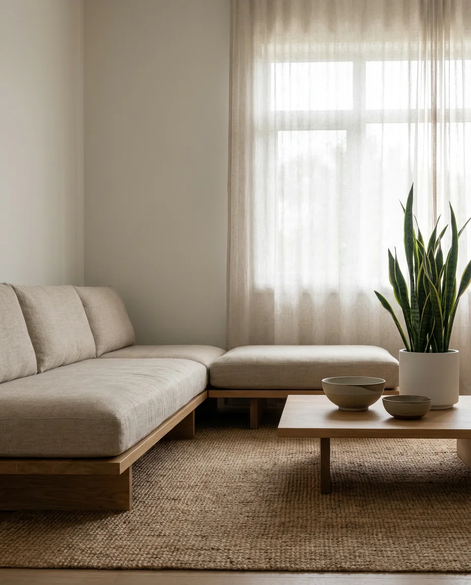 The Japandi Living Room Meets Mid Century Lines 1