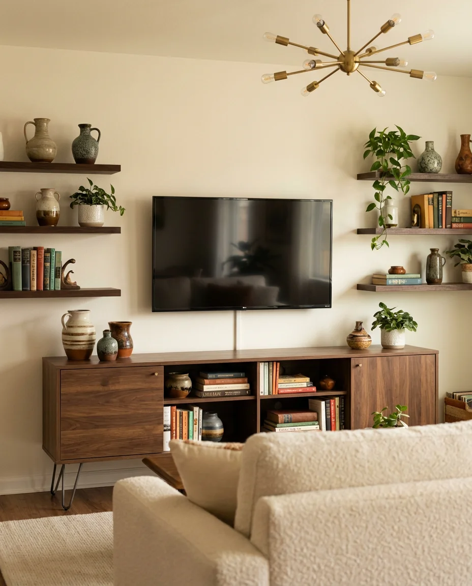 The TV Wall Done the Mid Century Way 1