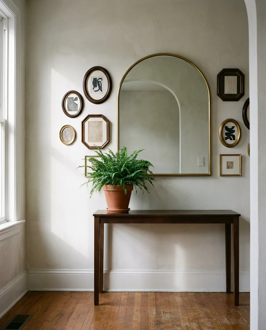 Unique Shaped Frame Gallery in the Entryway 1