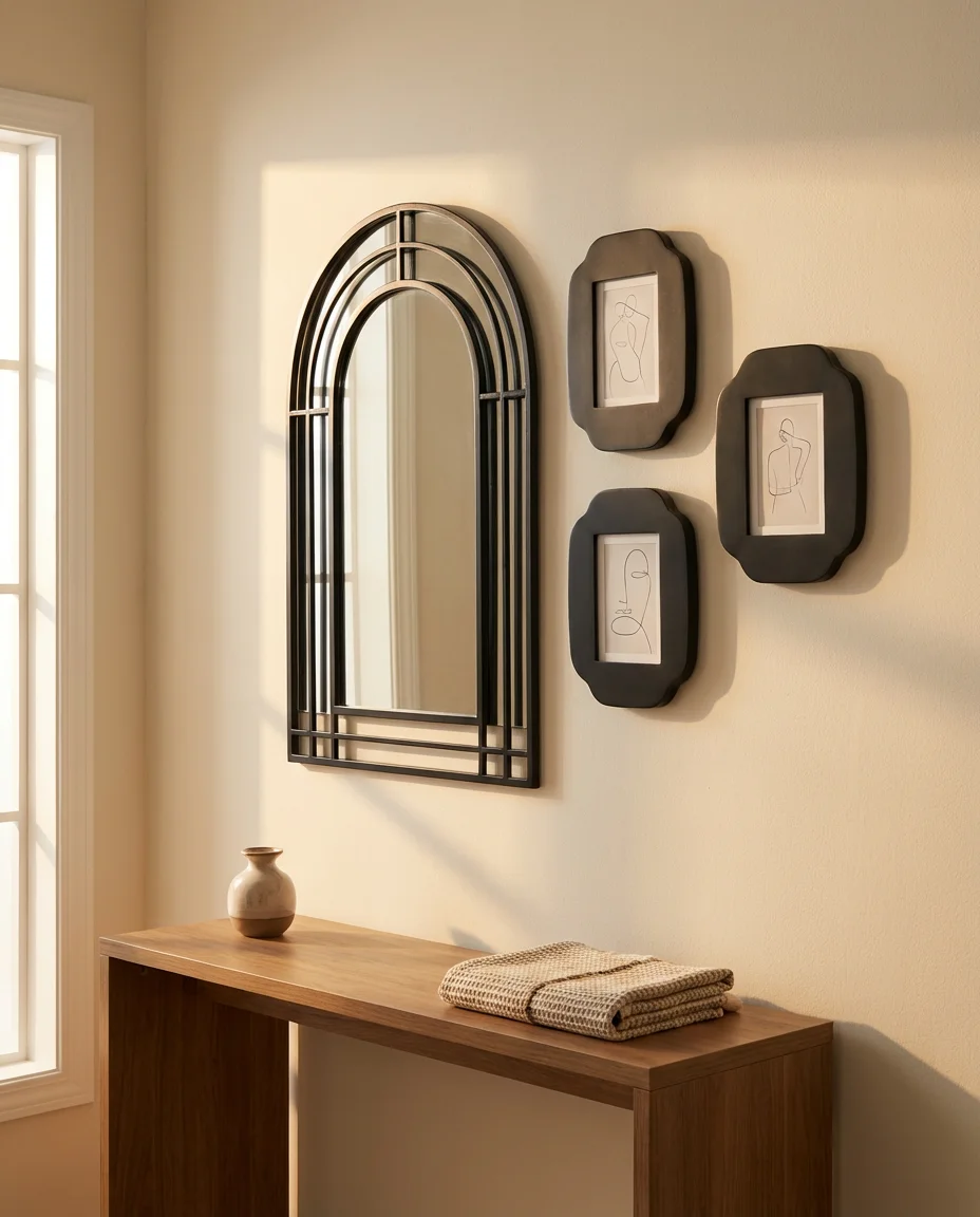 Unique Shaped Frame Gallery in the Entryway 2