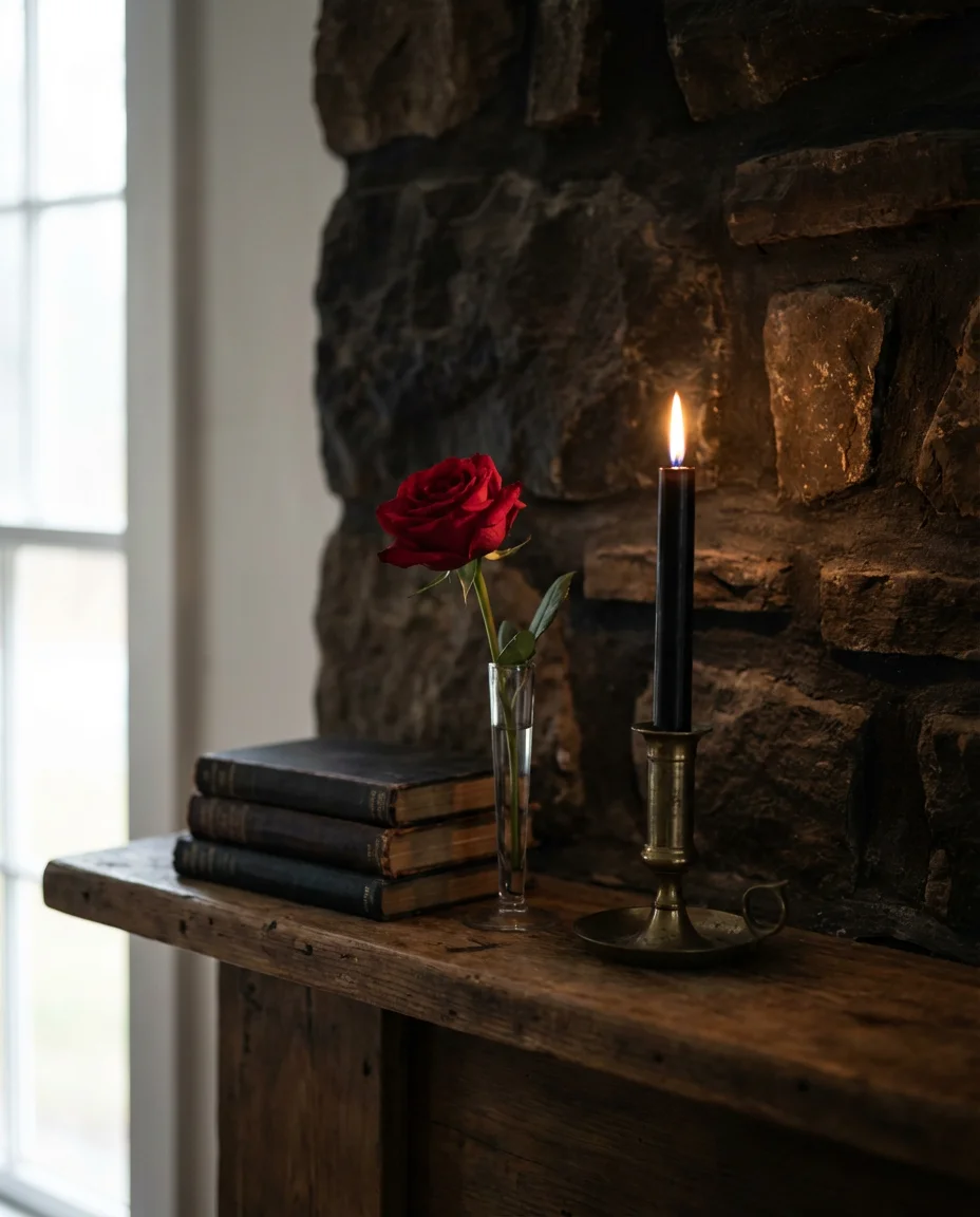 Valentines Day Fireplace Vignette 2