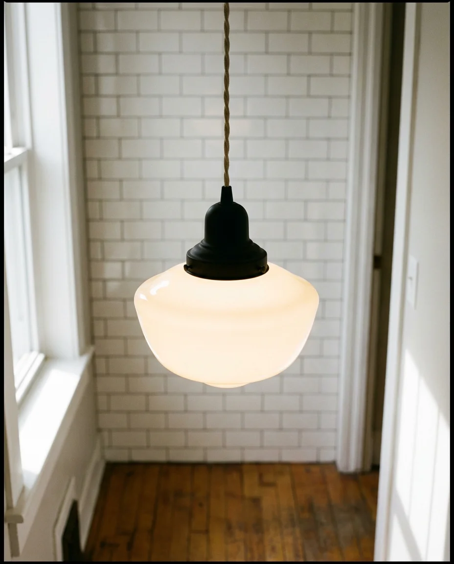 Vintage Schoolhouse Pendants for a Timeless Entry 2