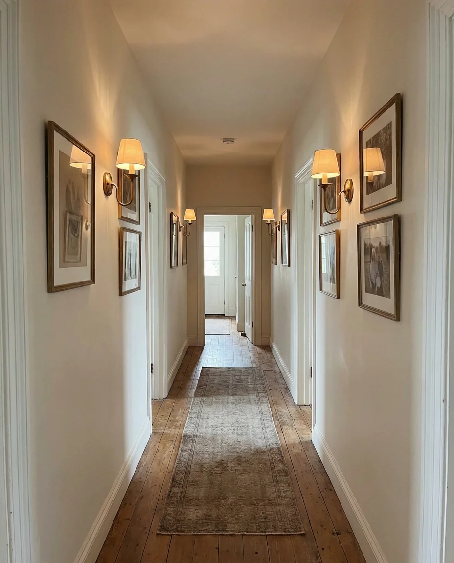 Wall Sconces Along a Long Narrow Hallway 2