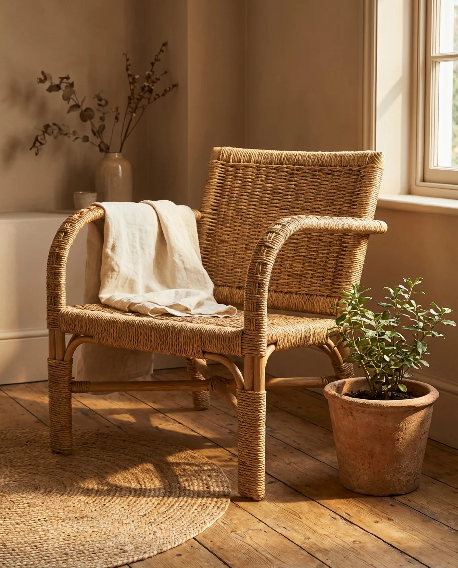 Warm Earthy Living Room with a Stone Fireplace 2