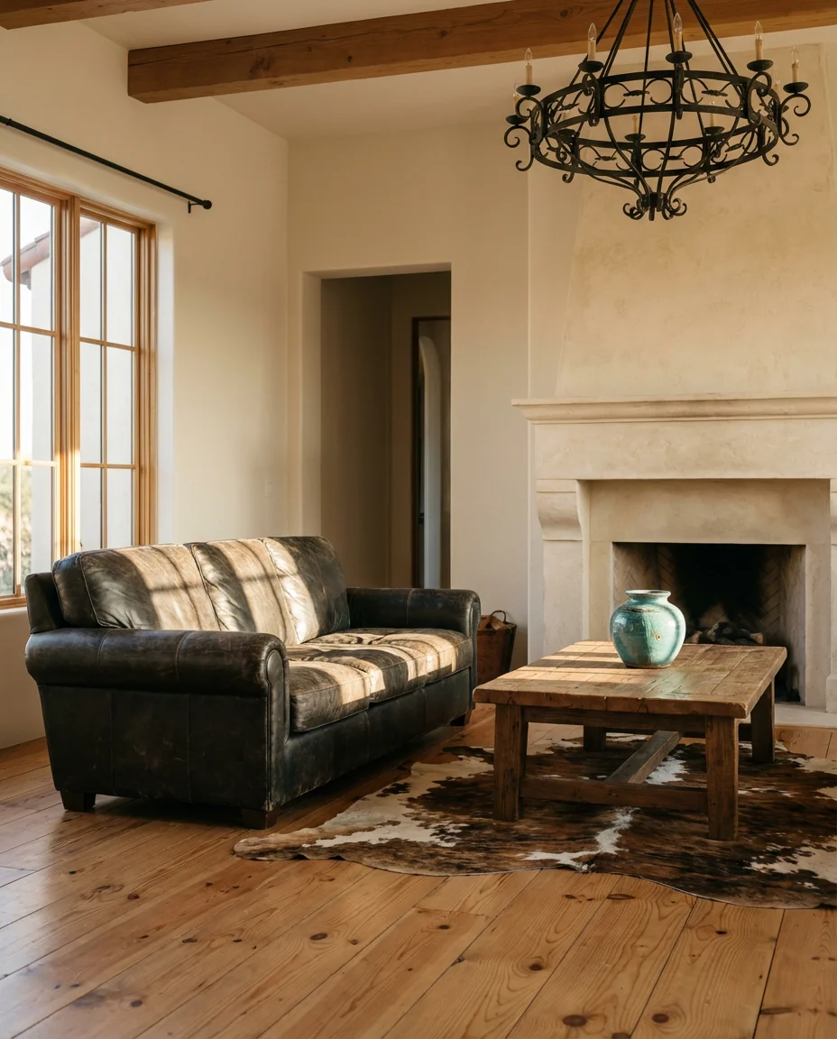 Western Farmhouse With Leather and Raw Hide 1