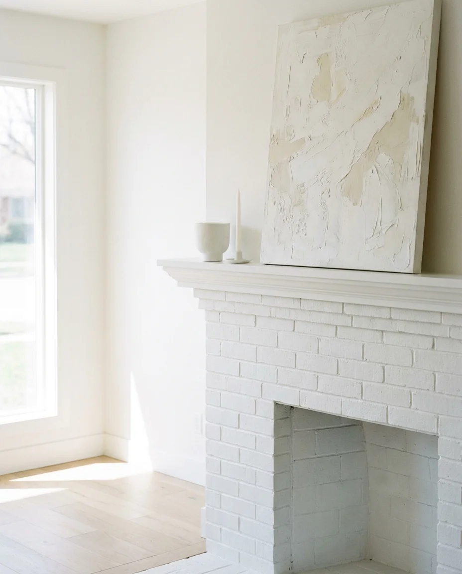 White Fireplace with Minimalist Styling 1