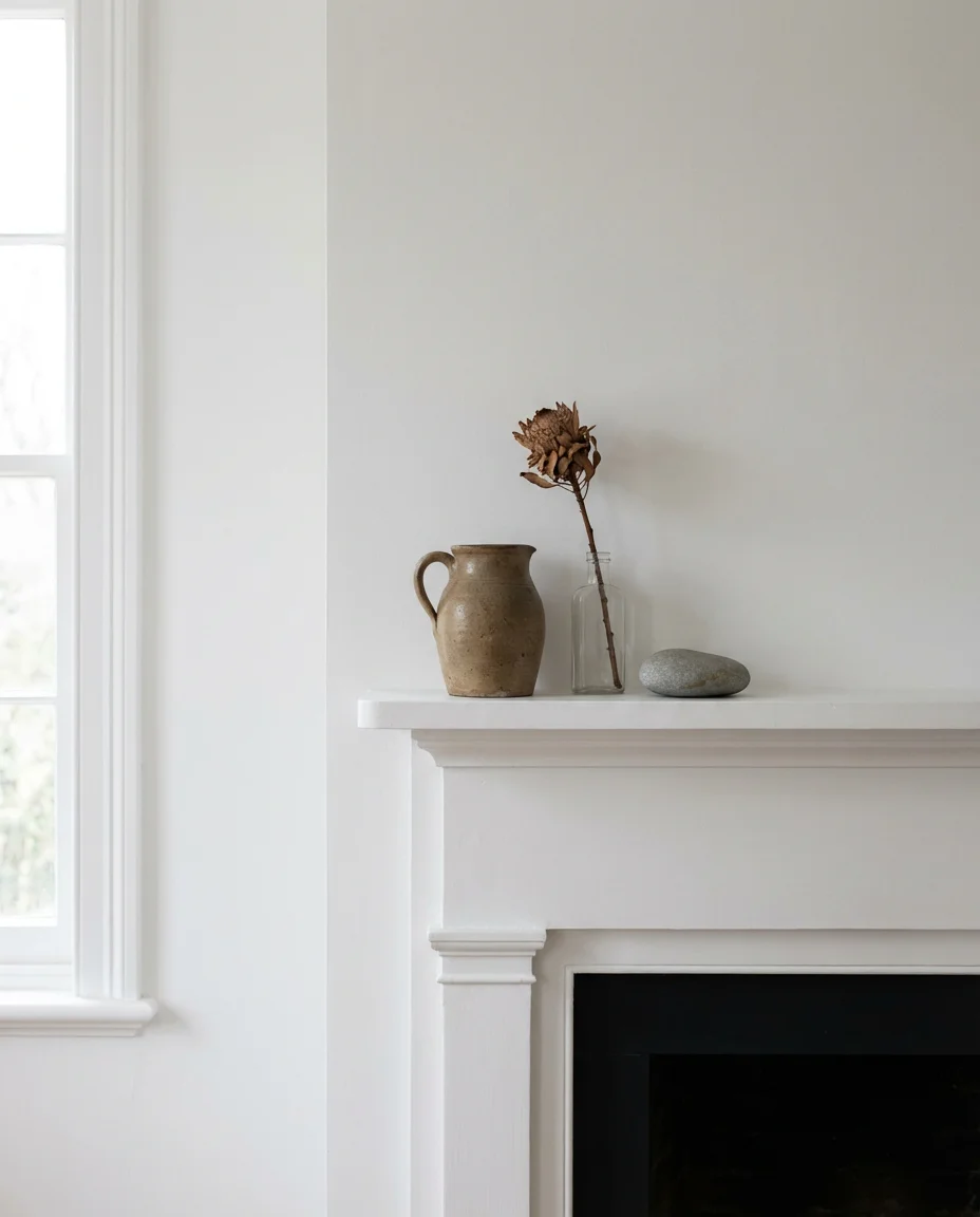 White Fireplace with Minimalist Styling 2