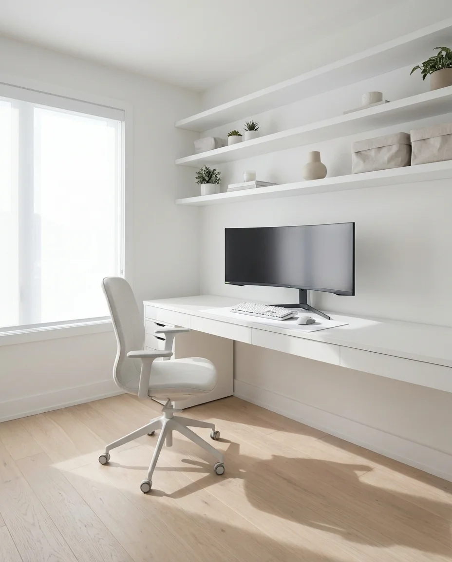 White Minimalist PC Setup 2