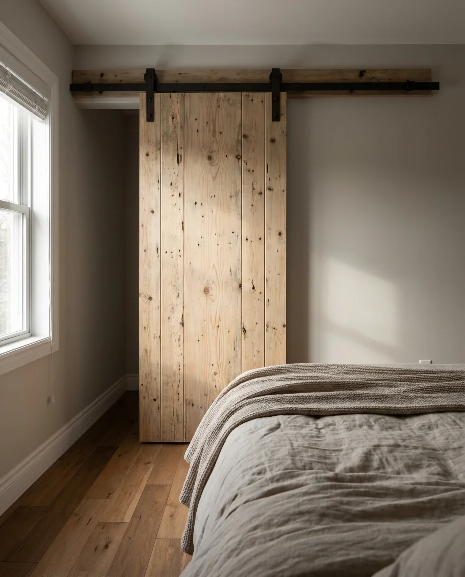Wooden Barn Door With Natural Finish 1