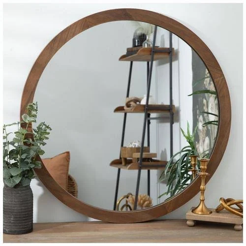 30 inch Round Rustic Style Wall Mirror