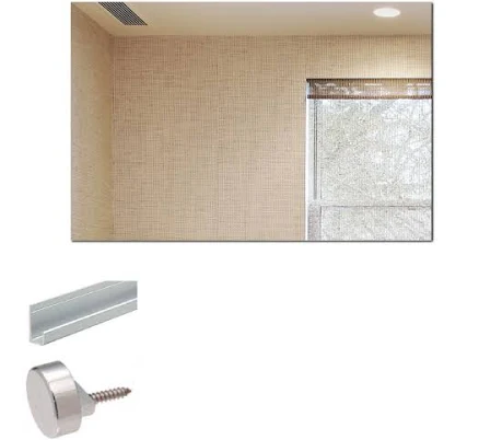 36x60 Inch Rectangle Frameless Flat Polish Mirror with Safety Backing