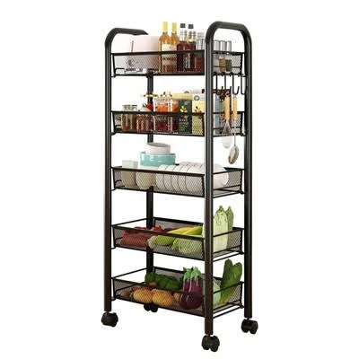 5-Tier Slim Rolling Cart