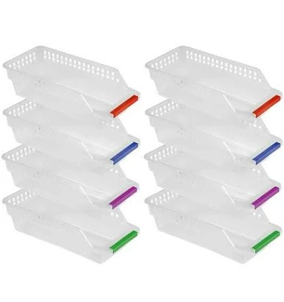 8pcs Plastic Fridge Storage Bins Fridge Organizer Storage Bins for Freezers