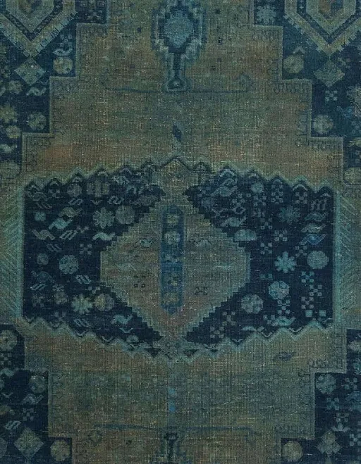 Ahgly Company Abstract Deep Teal Green Modern Rug ABS2666