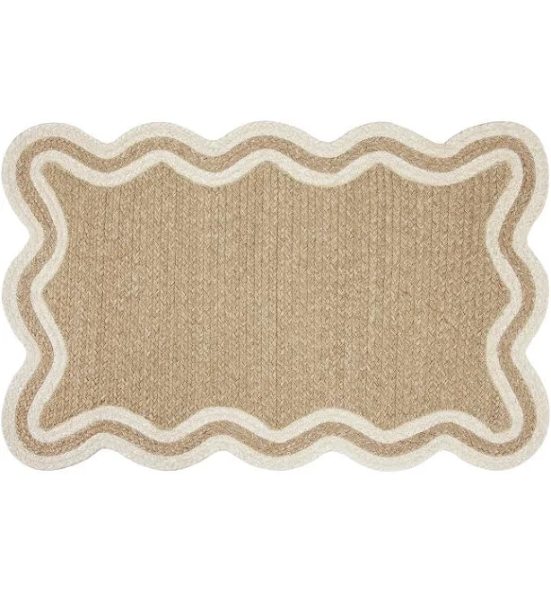 allen + roth 2 x 3 (ft) Braided Polypropylene Natural bleached Jute Rectangular 