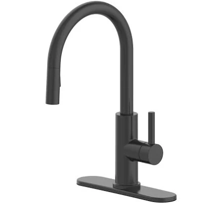 allen + roth Harlow Matte Black Single Handle Deck-Mount Handle Commercial/Resid
