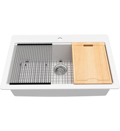 allen + roth Kaiden Drop-in or undermount 33-in x 22-in Quartz Single bowl Works
