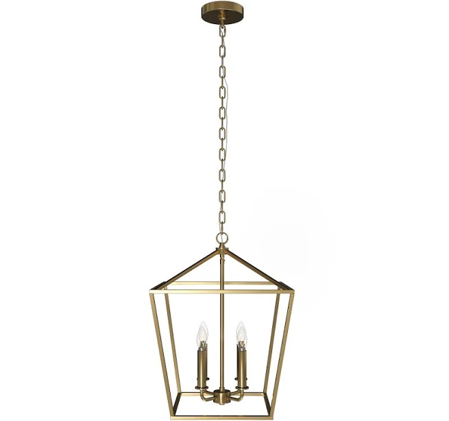 allen + roth Lane 4-Light Transitional Square Indoor & Outdoor Hanging Pendant L