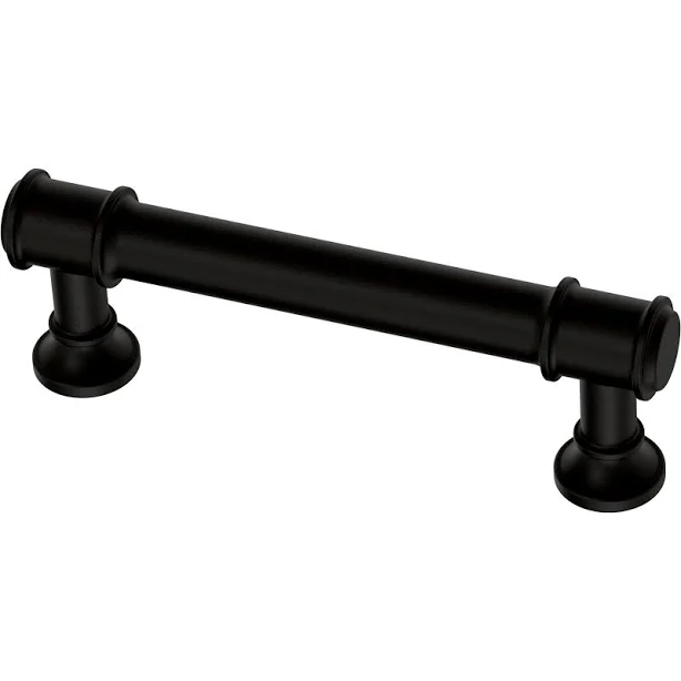 Allen + Roth Magnus 3-in, 76mm Center to Center Matte Black Cylindrical Bar Draw