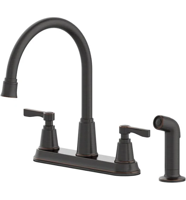 Allen + Roth Townley Double Handle Deck-Mount Kitchen Faucet