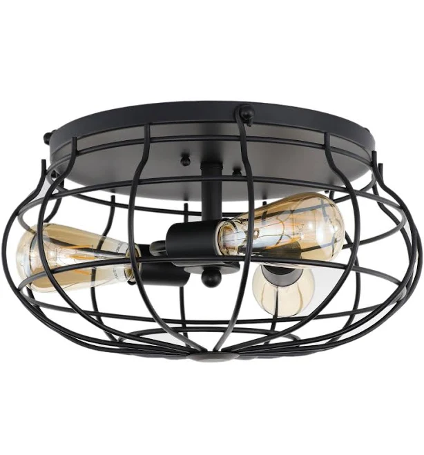 allen + roth Yordan 3-Light Bronze Flush Mount Light b10043