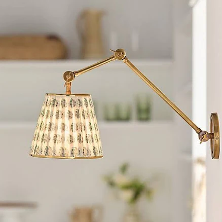 Anthropologie Lee Ruched Printed Articulating Task Sconce