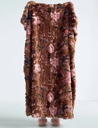 Anthropologie Seren Floral Throw Blanket